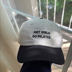 Black and White Cap with Pilates Slogan